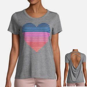 Chaser Women's Heart Graphic Backless Tee - Size M